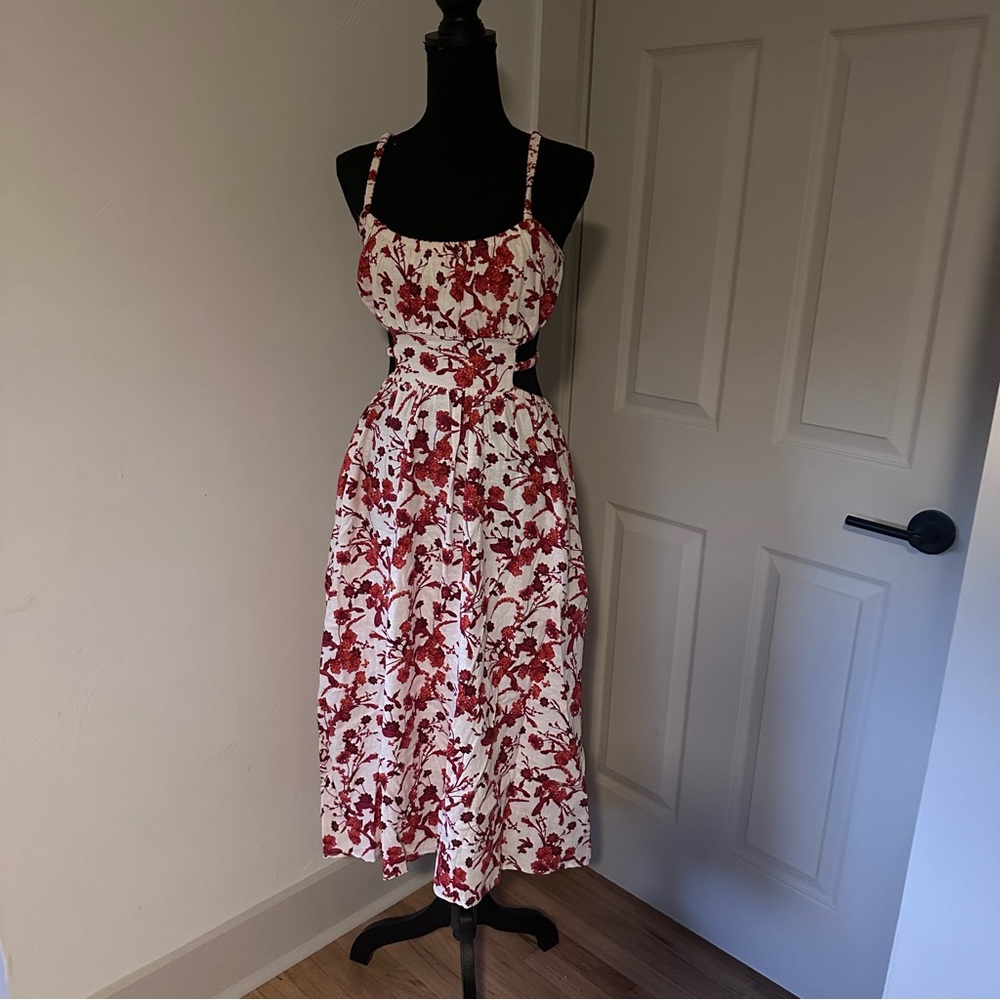Forever 21 Red and White Spaghetti Strap Sundress